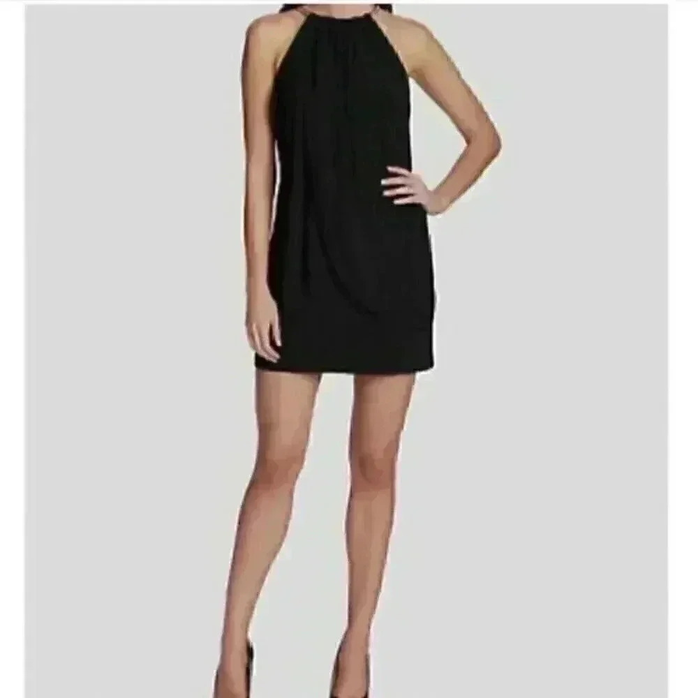 New with tags Kensie black draped snake chain halter dress in size 2